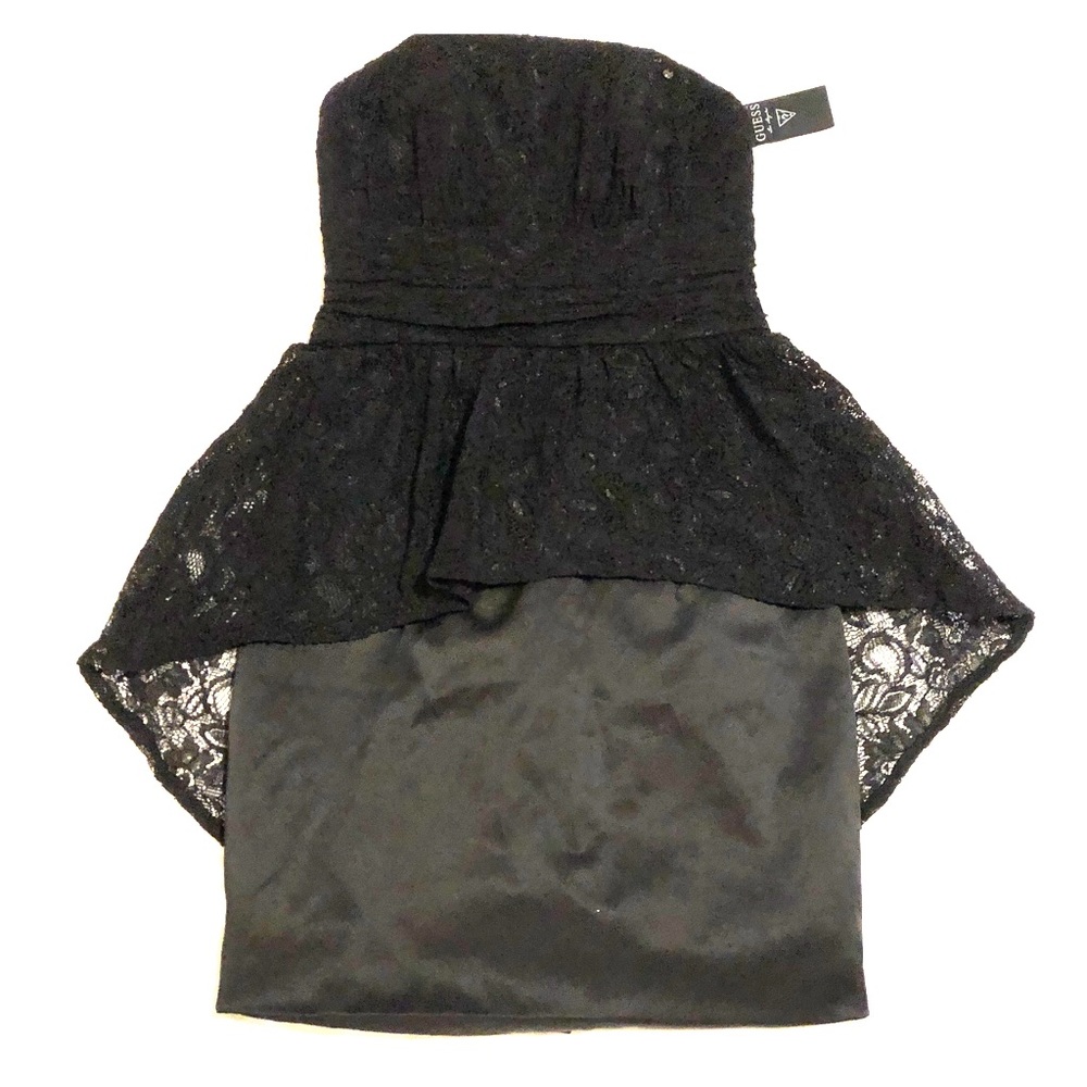 Guess strapless lace mini cocktail dress